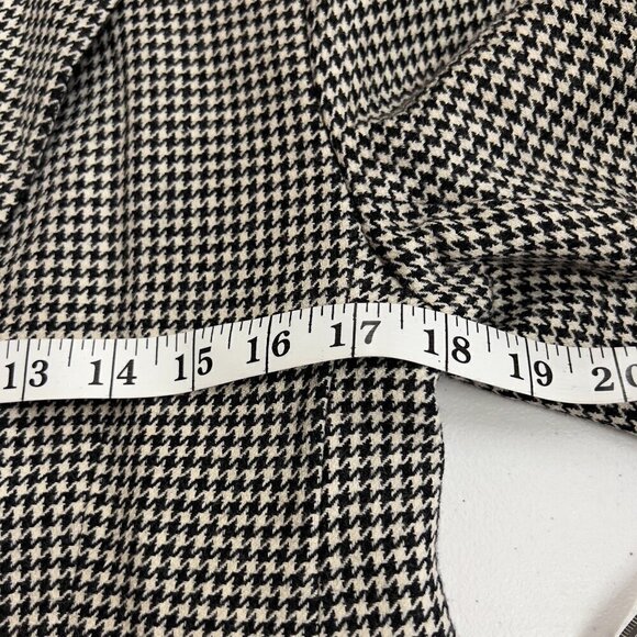 Jaeger Women's Wool Houndstooth Black/White One Button Front Long Sleeve Blazer - Picture 6 of 7